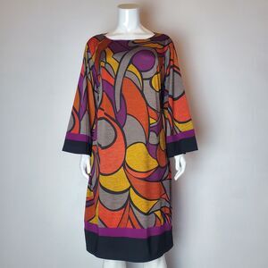 NEW Vintage Y2K Plus Size Psychedelic Bell Sleeve Dress